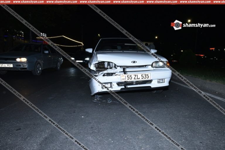 Երևանում բախվել են Toyota-ն ու Lada Priora-ն