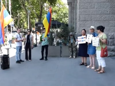 «Հայաստանի անատամ հայտարարությունները բավարար չեն»․ արցախցիները բողոքի ակցիա են արել ԱԳՆ-ի դիմաց