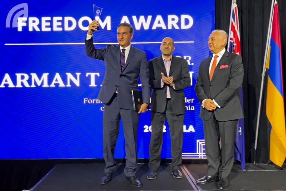 Արման Թաթոյանն Ավստրալիայի Հայ դատի հանձնախմբի տարվա գլխավոր միջոցառմանը արժանացել է  «Ազատության» մրցանակի