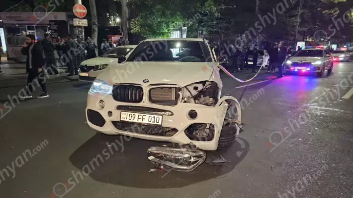 Շղթայական ավտովթար Երևանում. BMW X5-ի 32-ամյա վարորդը՝ ավտոմեքենաների ջարդի հեղինակ. վնասվել են BMW X5-ը, Mercedes-ը, 3 Toyota-ն ու ոստիկանական Renault-ը