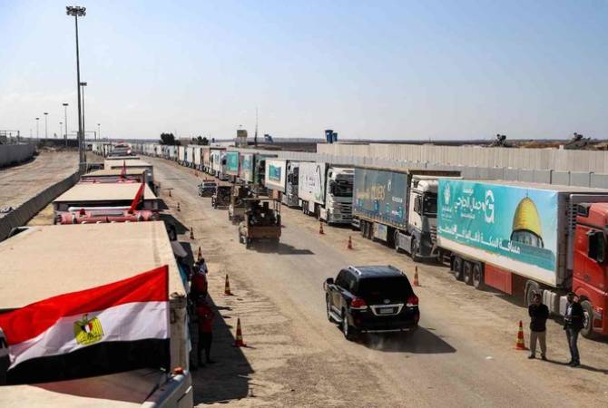 Գազային օգնություն տեղափոխող բեռնատարներն սկսել են անցնել «Ռաֆահ» անցակետով. AFP