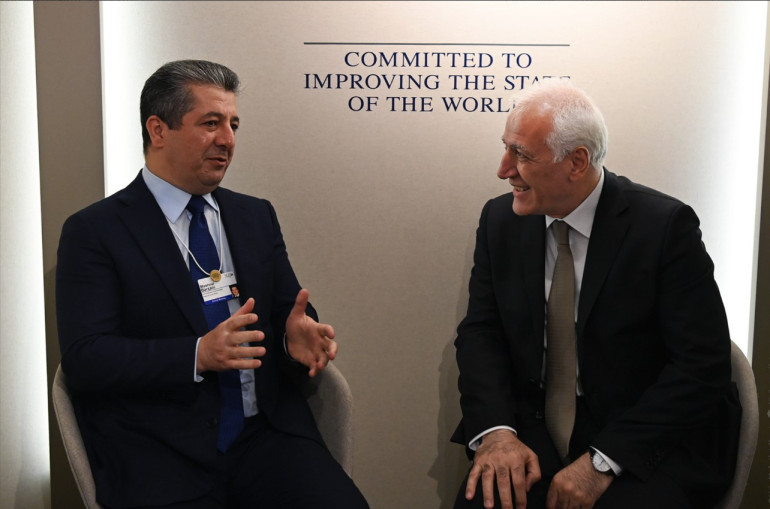 Президент Армении встретился в Давосе с премьер-министром Иракского Курдистана