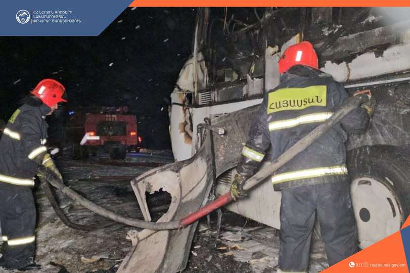 Մարգարա-Վանաձոր ճանապարհին ավտոբուս է այրվել