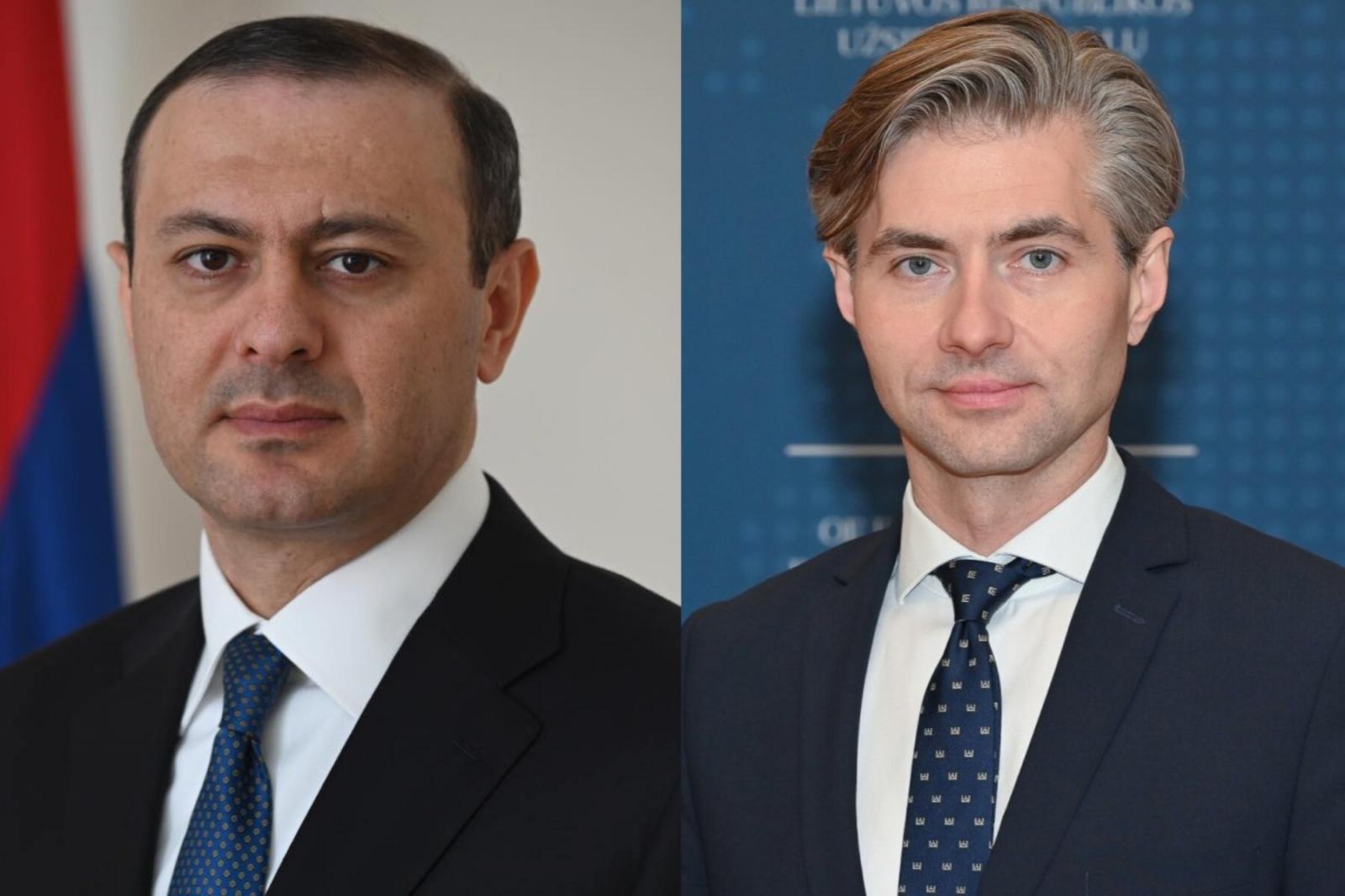 Լիտվայի ԱԳ նախարարն ու Հայաստանի ԱԽ քարտուղարը քննարկել են երկու տարածաշրջանների անվտանգության մարտահրավերները