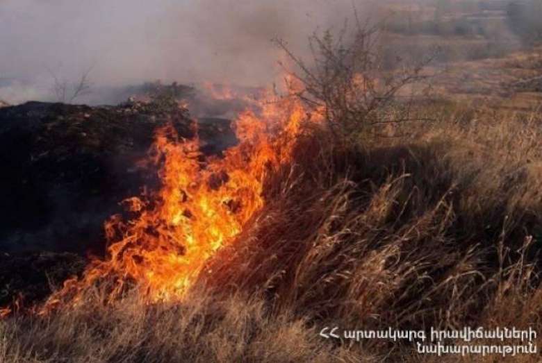 Աբովյան-Ջրաբեր ավտոճանապարհի հարակից տարածքում 10 հա բուսածածկույթ է այրվել