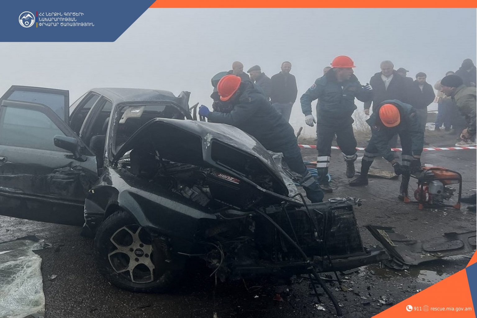 Փրկարար ծառայությունը մանրամասներ է հայտնել Գյումրի-Հայկավան ավտոճանապարհին տեղի ունեցած ողբերգական վթարից
