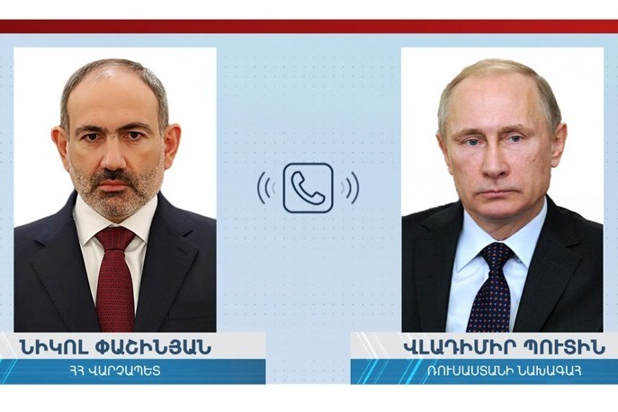 Состоялся телефонный разговор Владимира Путина с Премьер-министром Республики Армения Николом Пашиняном