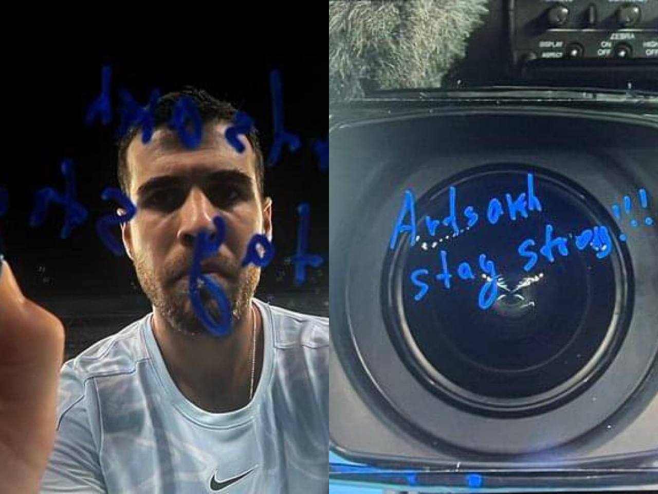 Կարեն Խաչանովը «Australia Open» մրցաշարում հաղթանակից հետո տեսախցիկին գրել է՝ «Արցա'խ, ամուր մնա»