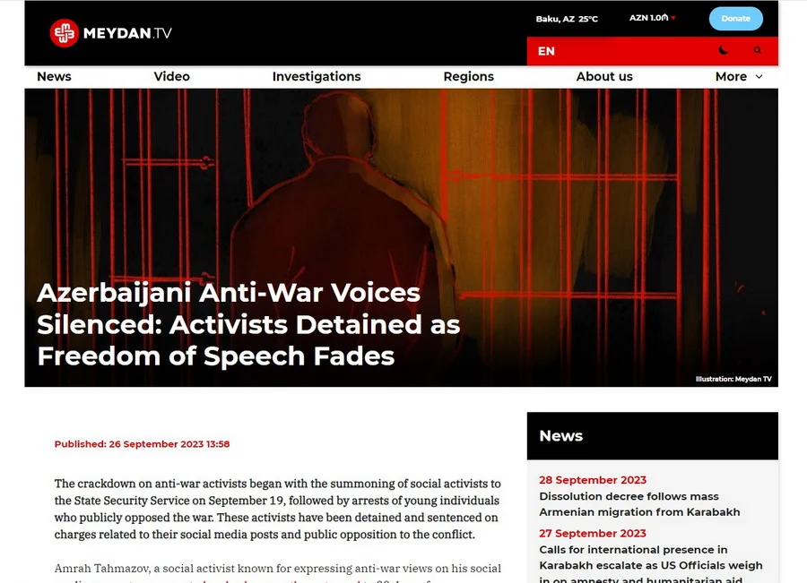 Ադրբեջանական հակապատերազմական ձայները լռել են. ակտիվիստները ձերբակալվել են