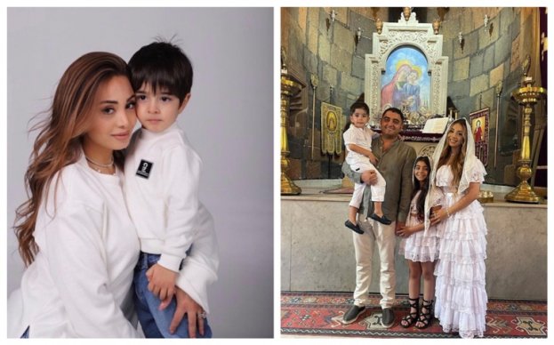 Վիկա Մարտիրոսյանն ու ամուսինը մկրտել են իրենց որդուն