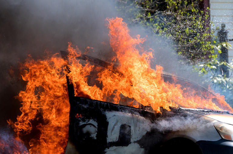 Աչաջուր գյուղի սկզբնամասում ավտոմեքենան բախվել է գազատար խողովակին և այրվել