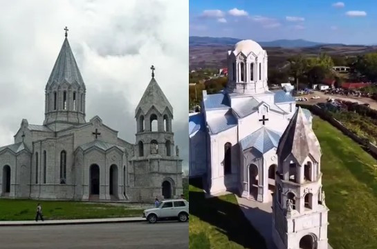 Շուշիի Սուրբ Ամենափրկիչ Ղազանչեցոց եկեղեցին՝ ադրբեջանական վանդալիզմից հետո