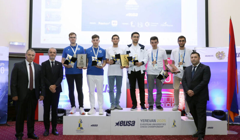 Ֆիզկուլտ ինստիտուտի շախմատիստ ուսանողները դարձել են Եվրոպայի համալսարանների առաջնության հաղթողներ