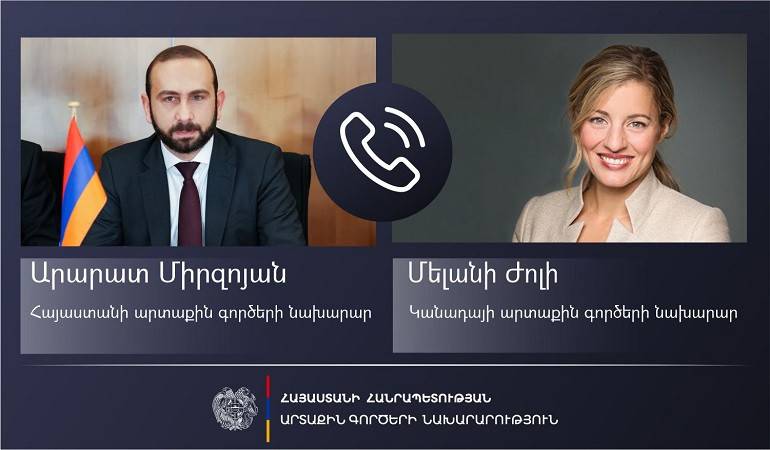 Арарат Мирзоян провел телефонный разговор с министром иностранных дел Канады Мелани Жоли