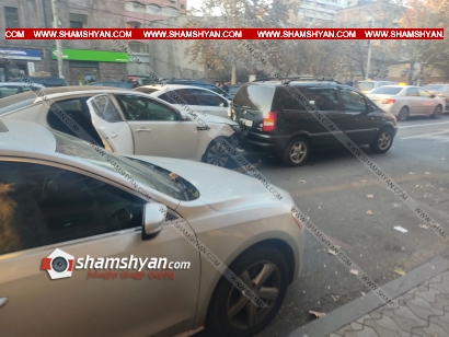 Շղթայական ավտովթար՝ Երևանում. բախվել են Ford Focus-ը, Volkswagen Passat-ը, Kia Optima-ն, Dodge Dart-ն ու Opel Zafira-ն