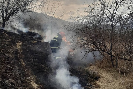 Կաթնառատ-Բլագոդարնոյե ավտոճանապարհին այրվել է մոտ 40 հա խոտածածկույթ