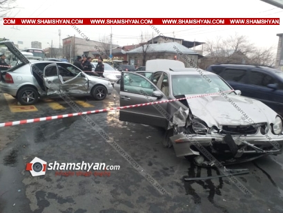 Երևանում բախվել են Mercedes-ն ու Opel-ը. վերջինս կողաշրջվել է. կա 7 վիրավոր