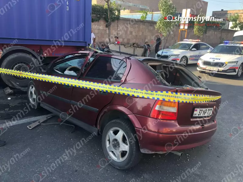 Խոշոր ավտովթար Երևանում. բախվել են Opel-ը և Foton բեռնատարը. կա վիրավոր