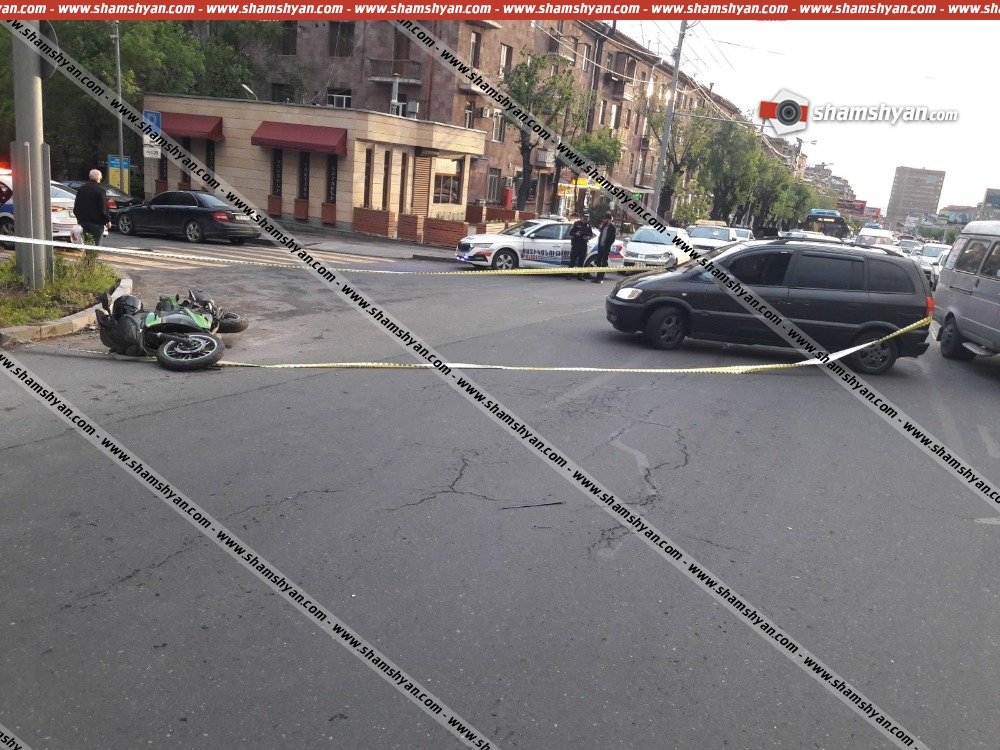Երևանում բախվել են Opel-ն ու Hayasa մոտոցիկլը. վերջինս շրջվել է, մոտոցիկլավարը տեղափոխվել է հիվանդանոց
