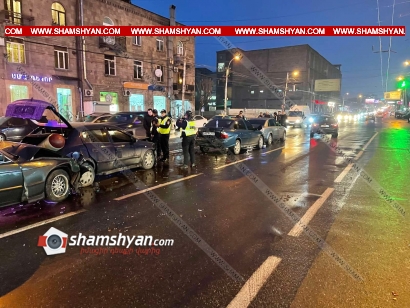 Շղթայական ավտովթար Երևանում. բախվել են BMW-ն, Audi-ն ու 2 Opel