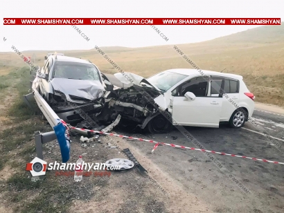 Գառնի-Արտաշատ ճանապարհին բախվել են Nissan Tiida-ն ու Opel Zafira-ն. կա 4 վիրավոր