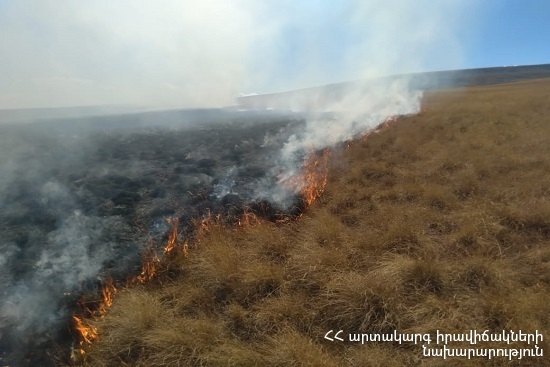Ձորագյուղ գյուղում այրվել է մոտ 100 հա խոտածածկույթ