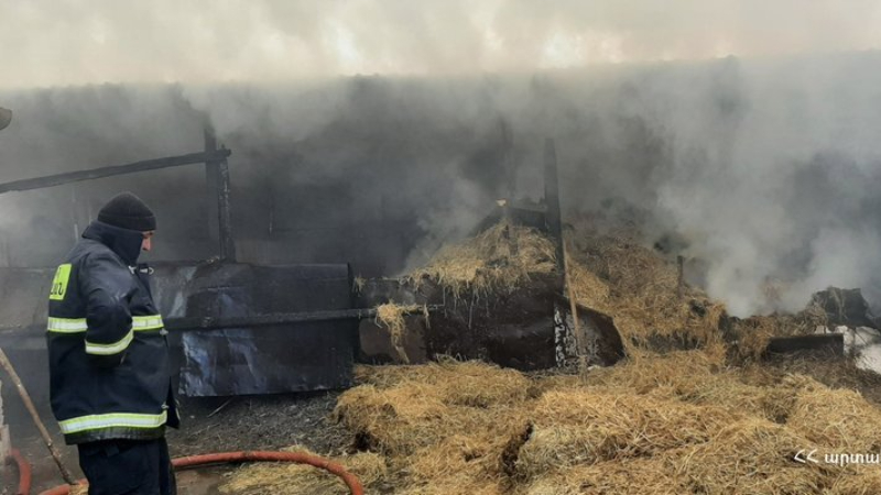 Վահան գյուղում այրվել է մոտ 250 հակ պահեստավորած անասնակեր