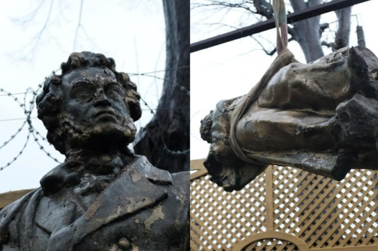 Ուկրաինայի Չեռնովցի քաղաքում ապամոնտաժվել է Պուշկինի հուշարձանը