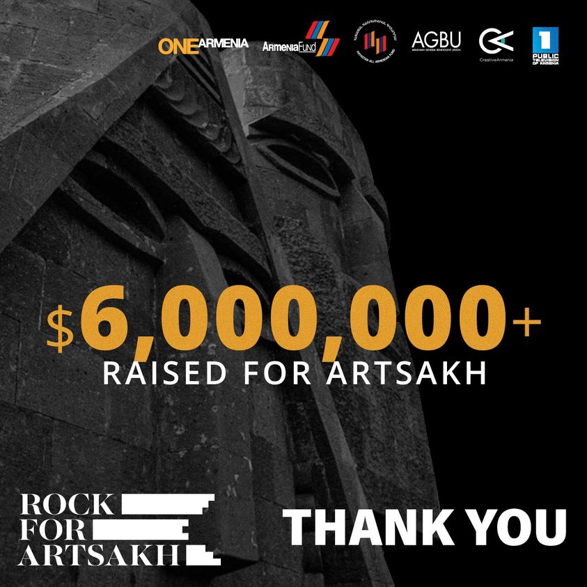 6 միլիոն դոլար Արցախին՝ RockForArtsakh նախաձեռնության արդյունքում