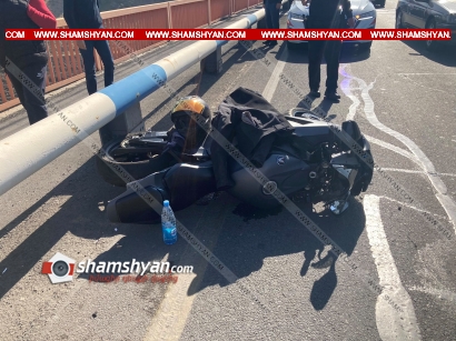 Երևանում՝ Դավիթաշենի կամրջի վրա, բախվել են Mercedes-ն ու Honda մոտոցիկլը. մոտոցիկլավարը տեղափոխվել է հիվանդանոց