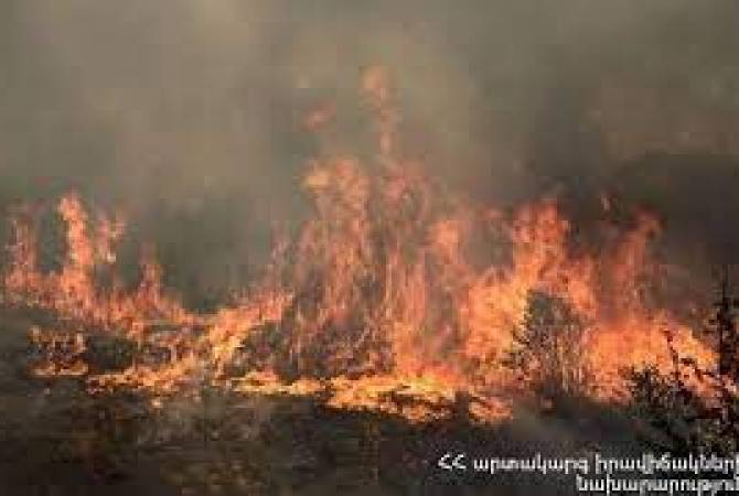 Աղին և Բագրավան գյուղերի մոտակայքում այրվել է խոտածածկ տարածք