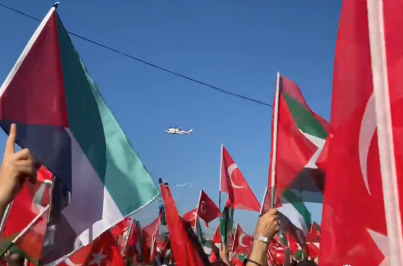 Էրդողանը Ստամբուլում մասնակցում է Պաղեստինին նվիրված հանրահավաքին