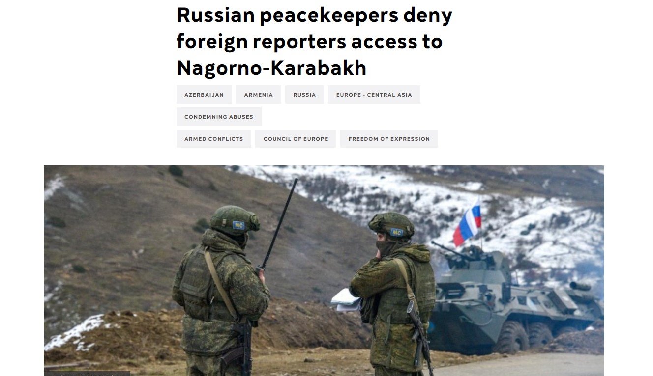 Ռուս խաղաղապահները մերժում են օտարերկրյա լրագրողների մուտքը Արցախ