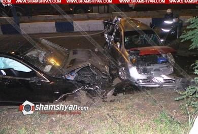 Երևանում բախվել են Mercedes-ը, Hyundai-ն ու Nissan-ը. կան վիրավորներ և բերման ենթարկվածներ