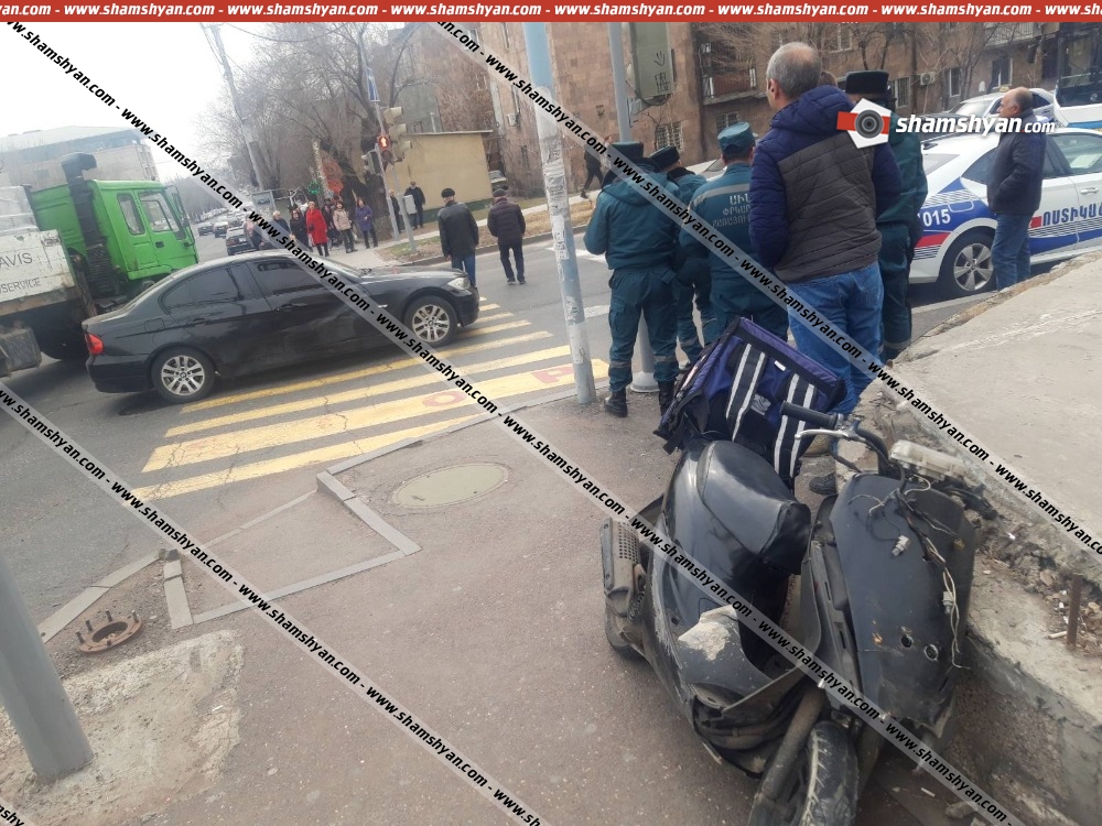 Երևանում բախվել են BMW-ն ու Honda մոպեդը. մոպեդավարը տեղափոխվել է հիվանդանոց