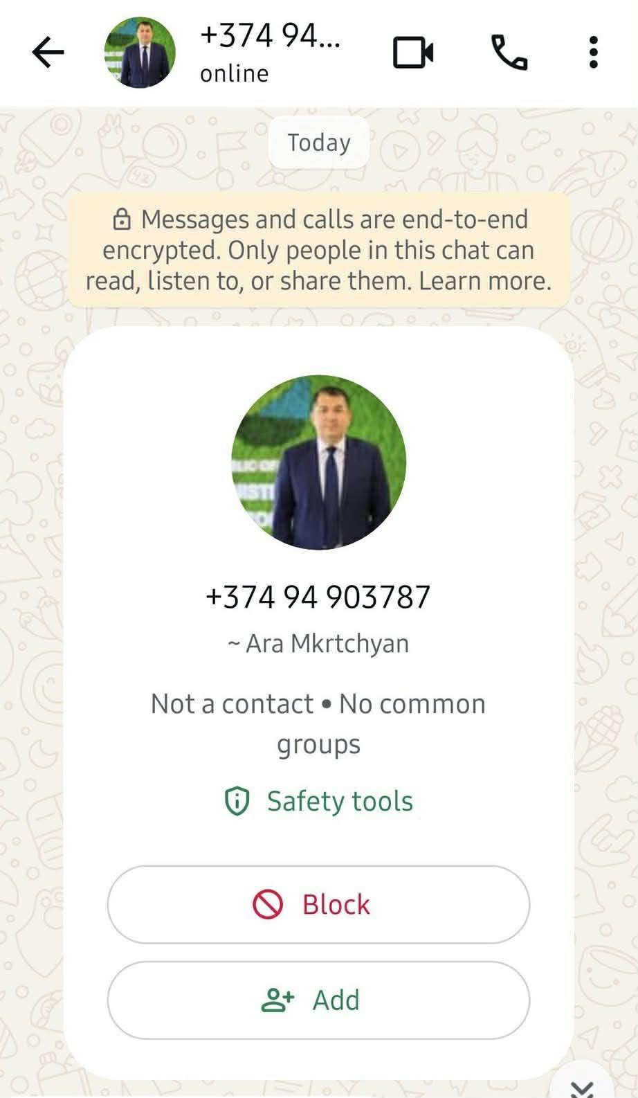 WhatsApp-ում բացվել են կեղծ օգտահաշիվներ՝ Շրջակա միջավայրի նախարարության պաշտոնատար անձանց անուն-ազգանուններով․ նախարարությունը զգուշացնում է