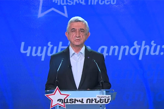 Ես ուզում եմ հունիսի 21-ին գլուխս բարձր գնալ Եռաբլուր. Սերժ Սարգսյան (տեսանյութ)