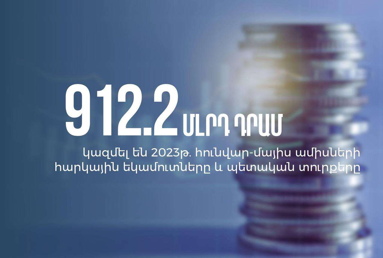 2023-ի հունվար-մայիս ամիսներին ՊԵԿ-ի կողմից ապահովվել է 912.2 մլրդ դրամ հարկային եկամուտ