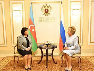 Ռուսաստանի Դաշնության Խորհրդի նախագահը հանդիպում է ունեցել Ադրբեջանի խորհրդարանի նախագահի հետ