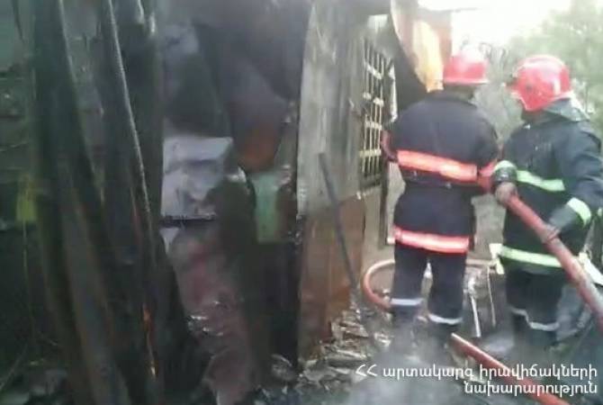 Ալավերդիում վագոն-տնակ է այրվել (տեսանյութ)