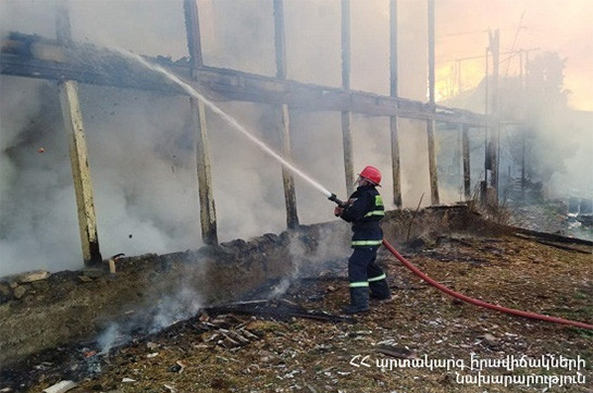 Ճոճկան գյուղում հրդեհի հետևանքով երկհարկանի տուն է այրվել