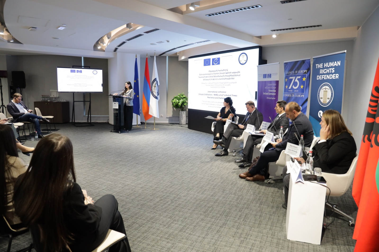 Քննարկում՝ «Օմբուդսմանական/ՄԻ ազգային հաստատությունների դերը ճգնաժամային իրավիճակներում. արձագանք՝ տեղահանվածների, փախստականների և միգրանտների կարիքներին» թեմայով