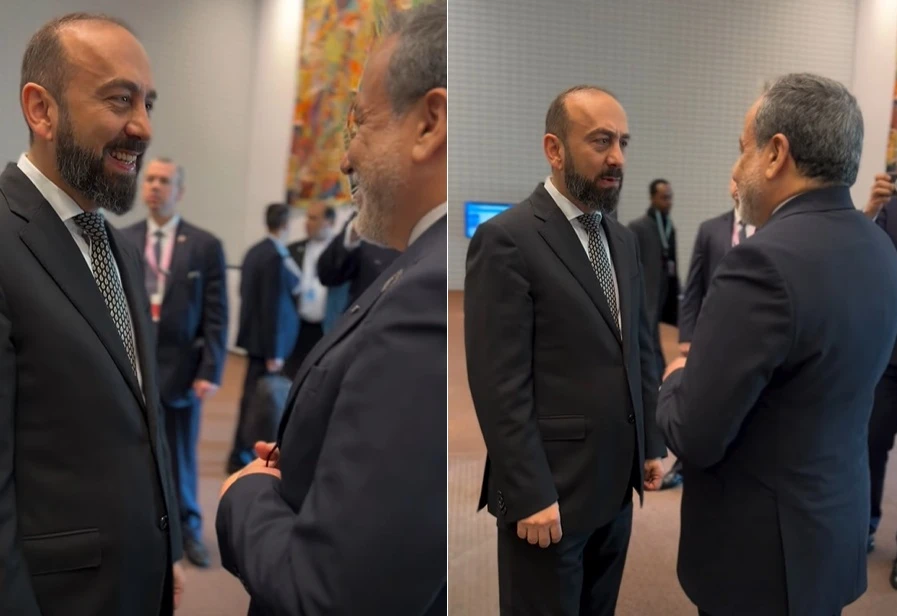 ՄԱԿ ԳԱ շրջանակներում Արարատ Միրզոյանը կարճ զրույց է ունեցել Իրանի ԱԳ նախարարի հետ