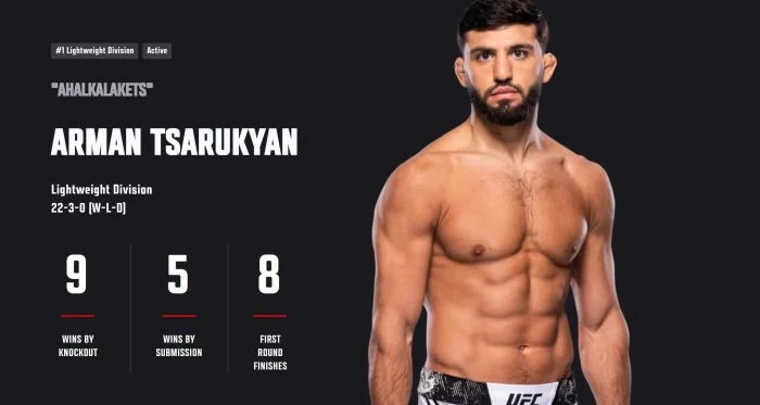 UFC. Արման Ծառուկյանը մնացել է դասակարգման առաջին տեղում