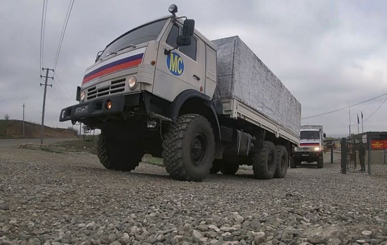 Ռուս խաղաղապահների ուղեկցությամբ 13-րդ մարդասիրական շարասյունը 100 տոննա բեռ է տեղափոխել Քարվաճառ. ՌԴ ՊՆ