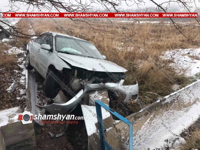 Արարատի մարզում 28-ամյա վարորդը Mazda 6-ով բախվել է ջրահեռացման խողովակին. կա վիրավոր