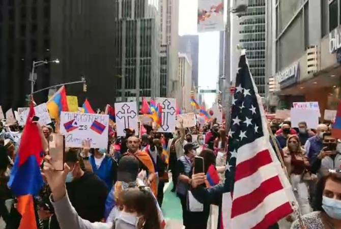 Զանգվածային երթ Նյու Յորքում՝ Արցախի անկախության ճանաչման պահանջով