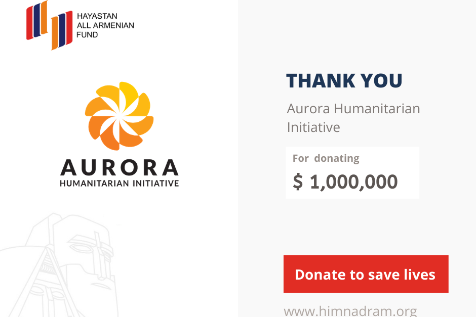 «Ավրորա» մարդասիրական նախաձեռնության շրջանակներում 1 միլիոն դոլար է նվիրաբերվել