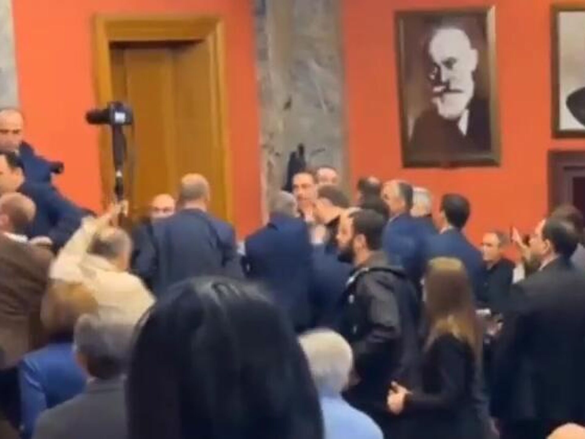 В парламенте Грузии подрались сторонники и противники закона об иностранных агентах