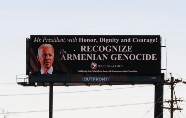 В Пенсильвании установлены плакаты с призывом к Байдену признать Геноцида армян